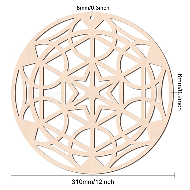 Sculpture murale en bois découpée au laser(WOOD-WH0101-004)-2