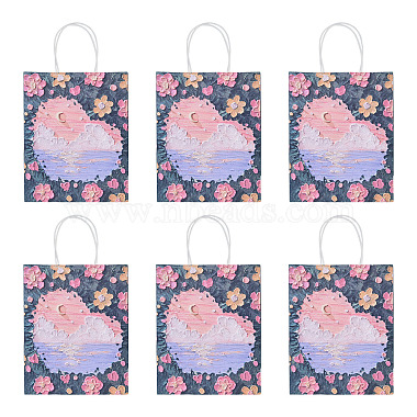 6Pcs Flower Printed Paper Gift Bags(ABAG-TADJ0001-08C)-3