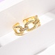 Brass Micro Pave Cubic Zirconia Cuff Open Rings(RJEW-F204-01G)-2
