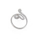304 anneau de manchette grand ouvert serpent en acier inoxydable pour femme(RJEW-S405-226P)-2