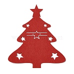 Christmas Themed Felt Tableware Holders, for Fork Spoon Knife Storage Party Table Dinner Decoration Supplies, Christmas Tree, Red, 203x169x2mm(AJEW-P106-02A)