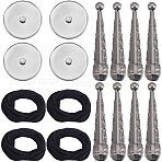 DIY Bolo Tie Kits, Including Blank Zinc Alloy Bolo Tie Round Slider Pack, Round Nylon Cords, Alloy Cord End, Platinum, 23x7mm, 4pcs(DIY-GF0010-29B)