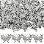 30Pcs Hollowe Tibetan Style Alloy Pendants, Butterfly, Antique Silver, 26x23mm, Hole: 2mm(FIND-YW0008-24)