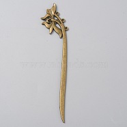 Alloy Lotus Hair Sticks, Vintage Hair Accessories for Woman, Antique Bronze, 154x32x3mm(MRMJ-WH0077-101B)