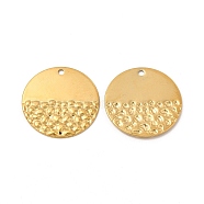 Ion Plating(IP) 304 Stainless Steel Pendants, Flat Round Charm, Real 18K Gold Plated, 23x1mm, Hole: 1.8mm(STAS-I671-25G)