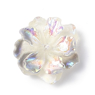 Luminous Resin Cabochons, AB Color, Glow in the Dark Flower, Gray, 23.5x8mm(RESI-E033-02E)