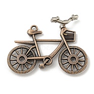Tibetan Style Alloy Pendants, Bicycle, Red Copper, 47x35x18mm, Hole: 2mm(PALLOY-A007-09R)