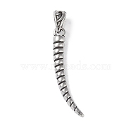 Viking 316 Surgical Stainless Steel Pendants, Wolf Tooth Charm, Antique Silver, 36x4mm, Hole: 6x4.5mm(STAS-E212-14AS)
