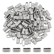 200Pcs 201 Stainless Steel Linking Rings, Quick Link Connectors, Grooved Oval, Stainless Steel Color, 12.5x5.5x5mm, Inner Diameter: 10x3mm(STAS-UN0040-21)