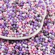 Opaque Acrylic Beads, Round, Medium Purple, 3mm, Hole: 1mm(OACR-H118-07A-03)