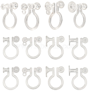 200Pcs 4 Style Plastic Clip-on Earring Findings, Clear, 9~11x8~11x1~3mm, Hole: 0.6~1mm, 50Pcs/style(KY-SC0002-02)