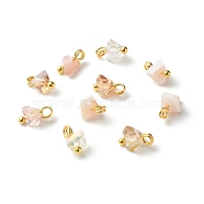 Electroplate Glass Charms, with Brass Ball Head Pins, Triangle, Antique White, 8x6x4.5mm, Hole: 1.8mm(PALLOY-JF00821-07)
