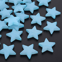 Imitation Jelly Acrylic Beads, Star, Light Sky Blue, 20.5x22x5mm, Hole: 1.8mm, about 500pcs/500g(MACR-S373-90-E08)