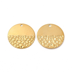 Ion Plating(IP) 304 Stainless Steel Pendants, Flat Round Charm, Real 18K Gold Plated, 23x1mm, Hole: 1.8mm(STAS-I671-25G)