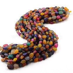 Dyed Natural Weathered Agate Bead Strands, Chips, Colorful, 8~18x5~12mm, Hole: 1mm, about 14.9 inch(G-J271-42)