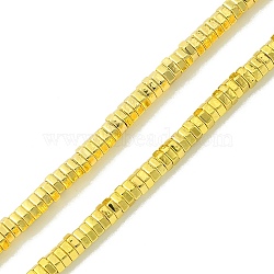 Electroplated Synthetic Non-magnetic Hematite Beads Strands, Hexagon, Golden Plated, 3x2.8x1mm, Hole: 1.2mm, about 408pcs/strand, 16.06''(40.8cm)(G-I360-S01-01)