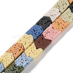 Synthetic Lava Rock Dyed Beads Strands, Arrow, Mixed Color, 8~9x6~6.5x2.5mm, Hole: 0.7mm, about 54pcs/strand, 14.92''(37.9cm)(G-H311-03-08)