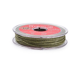 2-Ply Round Waxed Cotton Thread Cords, Import From Japan, Dark Khaki, 0.5mm, about 21.87 Yards(20m)/Roll(YC-T004-01A-15)