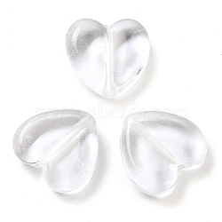 Heart Handmade Lampwork Beads, Clear, 19.5x20.5x6.5mm, Hole: 1.8mm(LAMP-U003-01E)