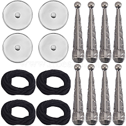 DIY Bolo Tie Kits, Including Blank Zinc Alloy Bolo Tie Round Slider Pack, Round Nylon Cords, Alloy Cord End, Platinum, 23x7mm, 4pcs(DIY-GF0010-29B)