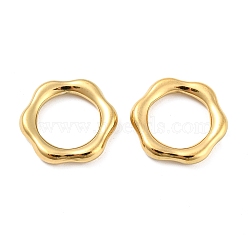 304 Stainless Steel Linking Rings, Flower, Real 18K Gold Plated, 20x19x3.5mm, Inner Diameter: 12.5mm(STAS-I202-03G)