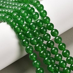 Natural & Dyed Malaysia Jade Bead Strands, Round, Green, 8mm, Hole: 1.0mm, about 48pcs/strand, 15 inch(X-G-A146-8mm-A06)