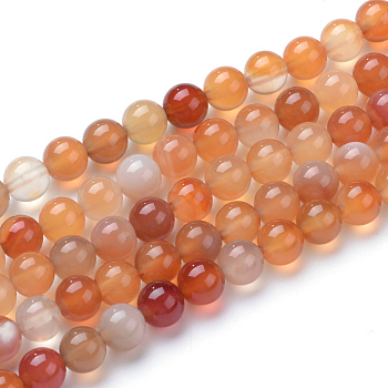 Natural Carnelian Bead Strands, Round, 6mm, Hole: 1mm, about 61pcs/strand, 15 inch