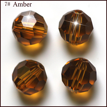 Imitation Austrian Crystal Beads, Grade AAA, Faceted(32 Facets), Round, Sienna, 8mm, Hole: 0.9~1.4mm