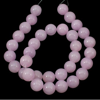 Natural Yellow Jade Beads Strands, Dyed, Round, lilac, about 6mm in diameter, hole: 1mm, about 68 pcs/strand, 16 inch