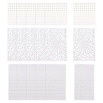 3 Styles Self-Adhesive Sticker Set, Including Acrylic Rhinestone Stickers and Imitation Pearl Stickers, for DIY Decoration and Crafts, Half Round, Mixed Color, 104~167x97~102x2~2.5mm