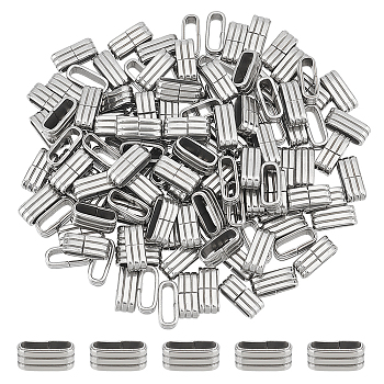 200Pcs 201 Stainless Steel Linking Rings, Quick Link Connectors, Grooved Oval, Stainless Steel Color, 12.5x5.5x5mm, Inner Diameter: 10x3mm