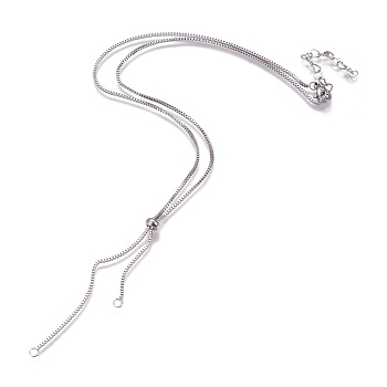 Stainless Steel Necklace Making, with Box Chains, Heart Link Chains and Lobster Claw Clasps, Stainless Steel Color, Single Chain: 9.65 inch(24.5cm) and 11.34 inch(28.8cm), Total Length: 20.98 inch(53.3cm)