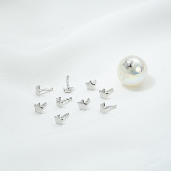 Star Brass Head Pins, for Ghost Witch Baroque Pearl Making, Platinum, 5mm, Head: 3.5x3.5mm