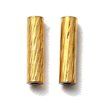 304 Stainless Steel Tube Beads, Column, Real 18K Gold Plated, 8x2mm, Hole: 0.8mm