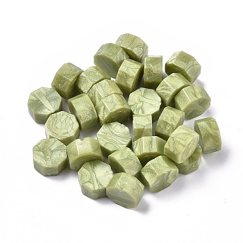 Sealing Wax Particles, for Retro Seal Stamp, Octagon, Yellow Green, 9mm, about 1500pcs/500g