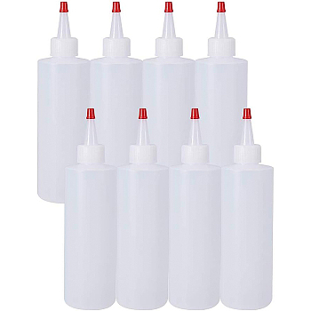 Plastic Glue Bottles, White, 15.8x5.2cm, Capacity: 250ml, 8pcs/set