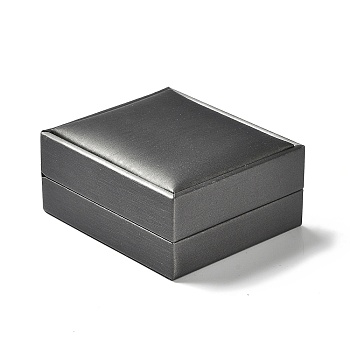 Cloth Pendant Necklace Storage Boxes, Jewelry Packaging Boxes with Sponge Inside, Rectangle, Gray, 8.5x7.4x4cm