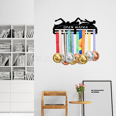 Support mural d'affichage de support de cintre de médaille de fer de thème sportif(ODIS-WH0021-589)-6