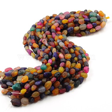8mm Colorful Chip Weathered Agate Beads