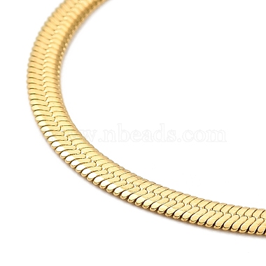 Ion Plating(IP) 304 Stainless Steel Herringbone Chain Necklace for Men Women(NJEW-E076-03B-G)-2