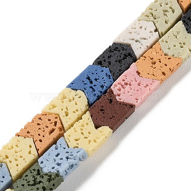 Mixed Color Arrow Lava Rock Beads