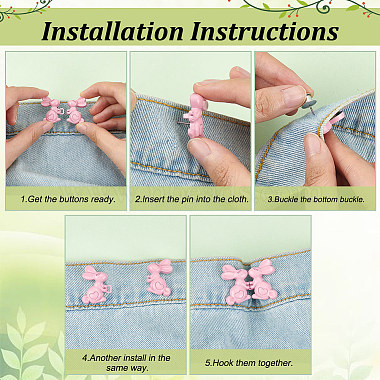 10 наборы 10 цветов кролика с регулируемыми булавками для джинсов из сплава(DIY-FG0004-94)-3