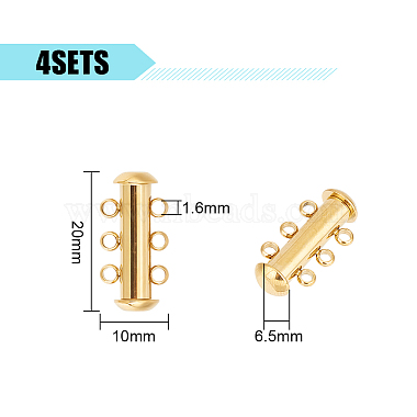4 Sets 304 Stainless Steel Slide Lock Clasps(STAS-UN0047-95)-3