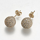 Brass Micro Pave Cubic Zirconia Earring(EJEW-E224-02G)-1