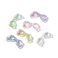 Transparent Acrylic Beads, AB Color, Bowknot, Mixed Color, 14x29x5.5mm, Hole: 1.5mm(X1-OACR-C009-08)