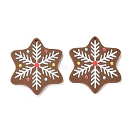 Christmas Theme 3D Printed Resin Pendants, DIY Earring Accessories, Snowflake, Sienna, Snowflake Pattern, 35.5x31.5x2mm, Hole: 1.6mm(RESI-I036-07)