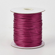 Eco-Friendly Korean Waxed Polyester Cord, Medium Violet Red, 0.8mm, about 174.97 yards(160m)/roll(YC-P002-0.8mm-1109)