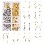 SUNNYCLUE DIY Jewelry Set Making Kit, Brass Linking & Earring Hooks & Jump Rings & Pins & Bead, Alloy Pendants, Glass Beads, Iron Link, Golden, 168pcs/box(DIY-SC0017-31)