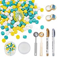 CRASPIRE DIY Wax Seal Wax Sealing Stamps Tools Sets, Including Sealing Wax Particles, Paraffin Candles, Stainless Steel Spoon, Iron Handle Spoon, Marking Pen, Mixed Color, Sealing Wax Particles: 500pcs(DIY-CP0002-81A)
