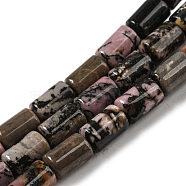 Natural Rhodonite Beads Strands, Column, 10x6mm, Hole: 0.8mm, about 40pcs/strand, 15.67''(39.8cm)(G-M420-E07-03)